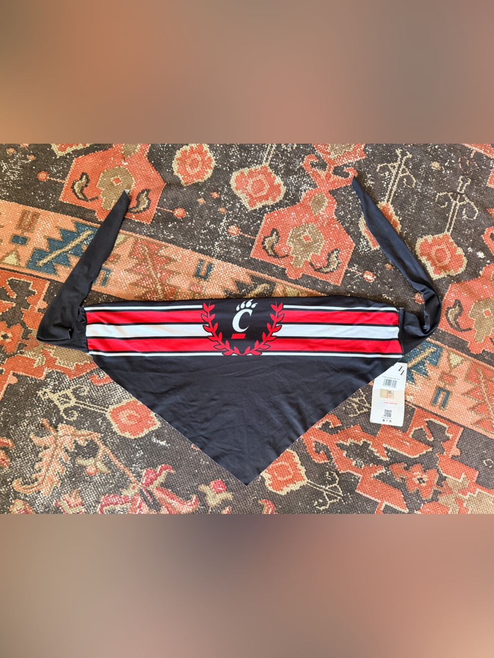 Black/Red UC University of Cincinnati Bandana Crop Top